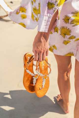 Shine Orange Sandals